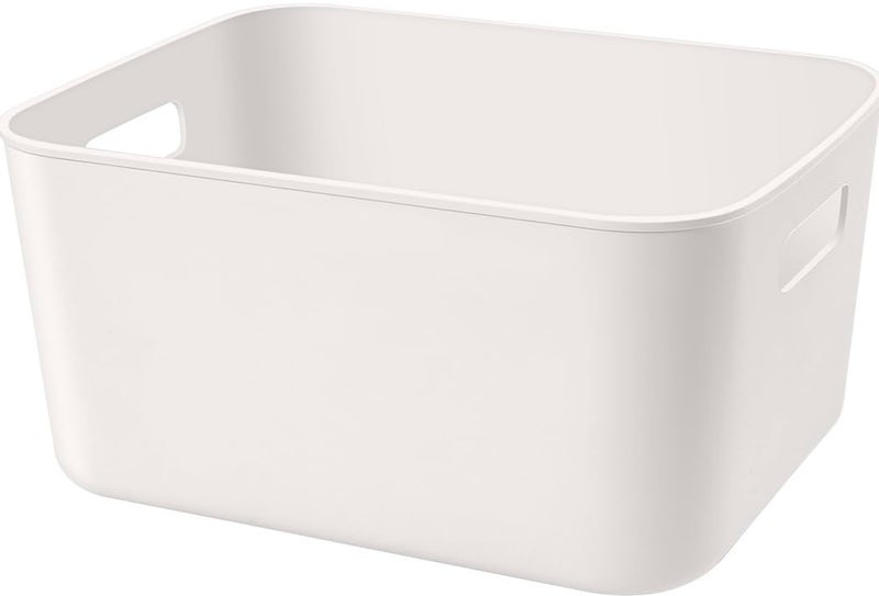 Amyup Plastic Storage Bins,Versatile Kitchen Pantry Organization and Storage,for Plastic Storage Container Under Bed,Under Sink Bathroom Organizer (1 Pack Medium, White) - Image 1
