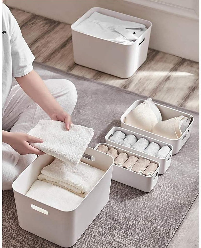 Amyup Plastic Storage Bins,Versatile Kitchen Pantry Organization and Storage,for Plastic Storage Container Under Bed,Under Sink Bathroom Organizer (1 Pack Medium, White) - Image 2