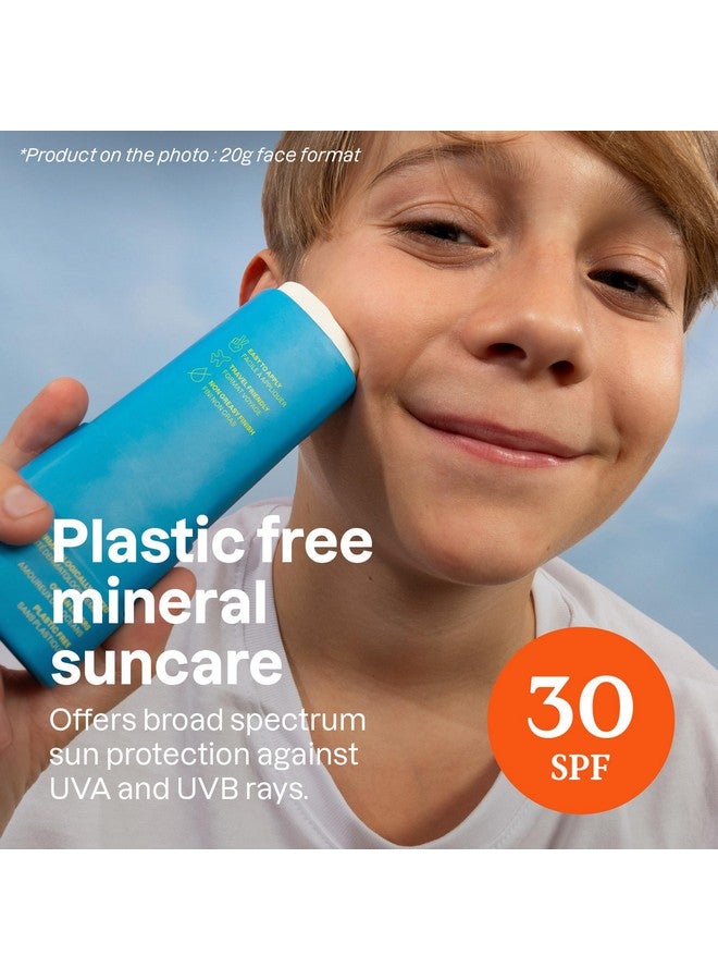 ATTITUDE Mineral Face Sunscreen Stick for Kids, SPF 30, EWG Verified, Plastic-Free, Broad Spectrum UVA/UVB Protection with Zinc Oxide, Dermatologically Tested, Vegan, Unscented, 0.7 Ounce - Image 1