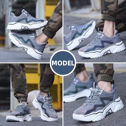 Ruivina Steel Toe Shoes for Women Safety Shoes Wide fit Indestructible Work Sneakers Men Lightweight Slip on Resistant Breathable Puncture Proof Composite Toe Shoe White 43 - Image 2