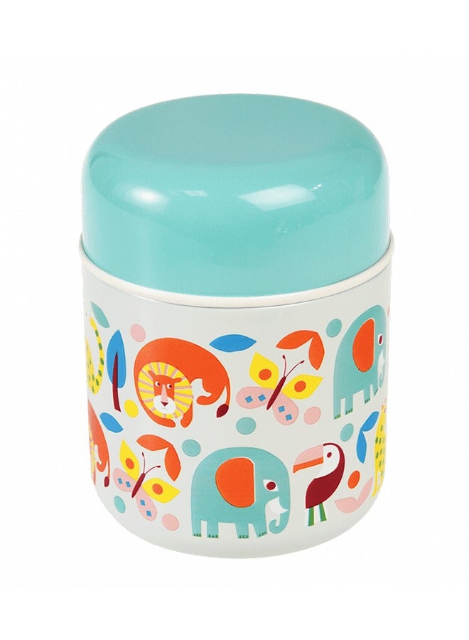 Rex London Wild Wonders Stainless Steel Food Flask – Insulated Thermos for Kids with Colorful Animal Print – Great for Hot Soup or Snacks - Image 4