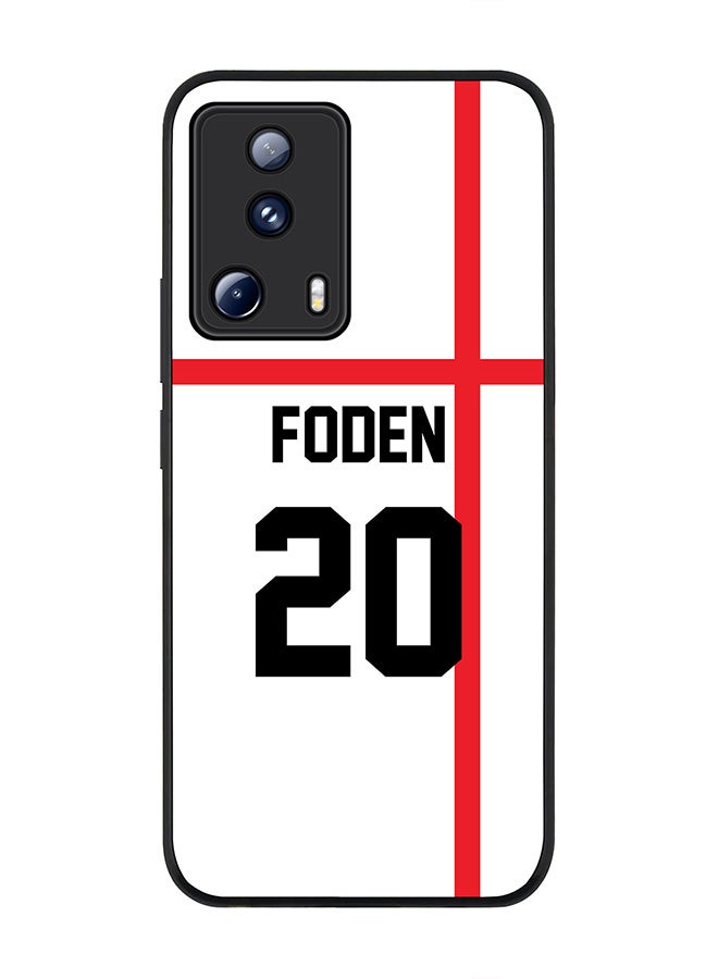 Stylizedd Rugged Black edge case for Xiaomi 13 Lite 5G / Xiaomi Civi 2 5G, Slim fit Soft Case Flexible Rubber Edges Anti Drop TPU Gel Thin Cover -  Football Team - England, Player Name - Foden - Image 1