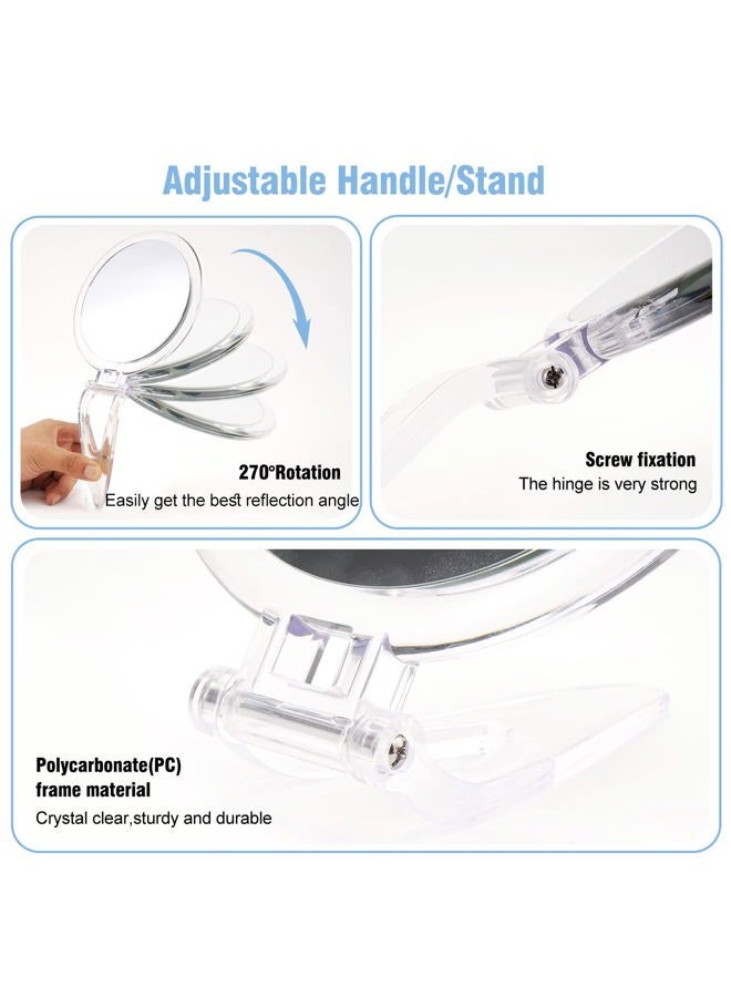JMH 6Inch,20X Magnifying Mirror,Double-Sided Hand Held Mirror with 1X/20X Magnification,Foldable Makeup Mirror for Handheld/Stand,Use for Makeup Application,Tweezing,and Blackhead/Blemish Removal. - Image 5