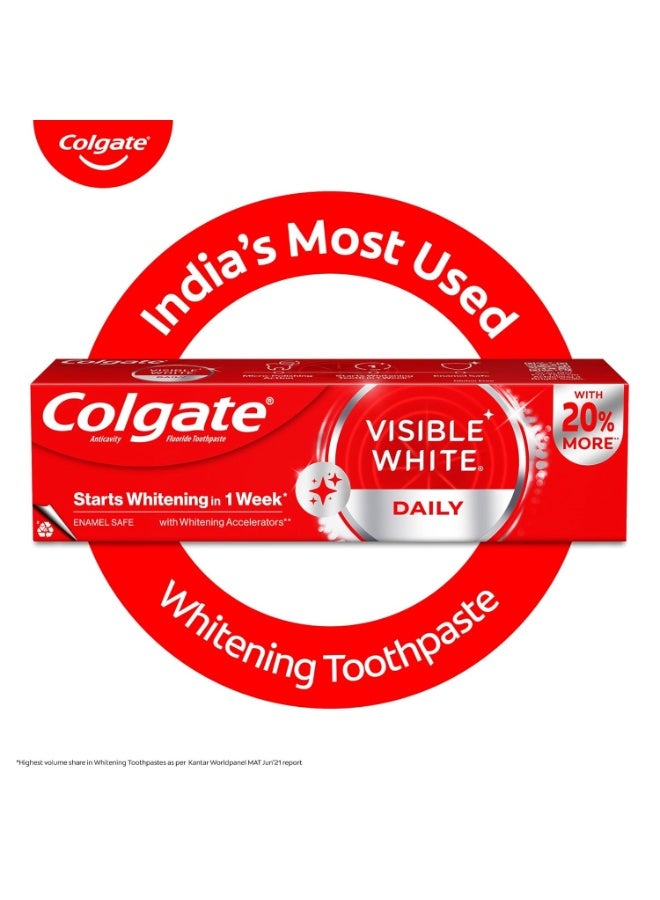 كولجيت معجون أسنان كولجيت فيزيبل وايت، تبييض الأسنان يبدأ في أسبوع واحد، آمن على المينا، معجون أسنان مزيل للبقع ونكهة النعناع لنفس منعش (200 جرام + 40 جرام، عبوة كومبو) - Image 5