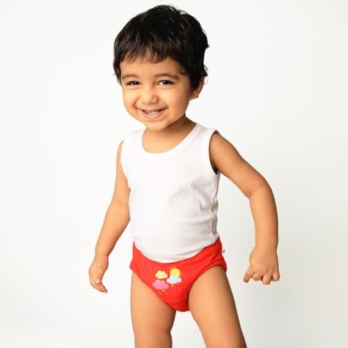 superbottoms Basic™ Briefs for Kids | Unisex, 100% Pure Cotton Innerwear | Breathable & Soft Kids Underwear | Baby Briefs for 6-9m | Colors May Vary Or Can be Similar| Pack of 3 Assorted - Image 4