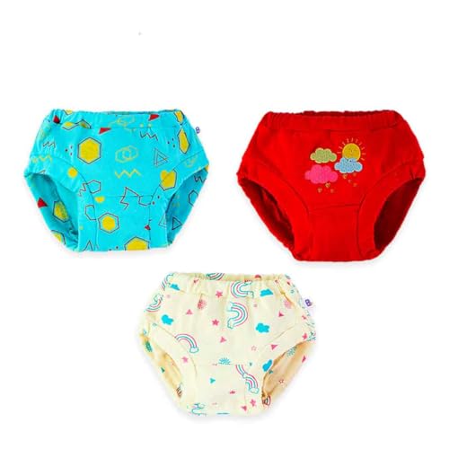superbottoms Basic™ Briefs for Kids | Unisex, 100% Pure Cotton Innerwear | Breathable & Soft Kids Underwear | Baby Briefs for 6-9m | Colors May Vary Or Can be Similar| Pack of 3 Assorted - Image 1