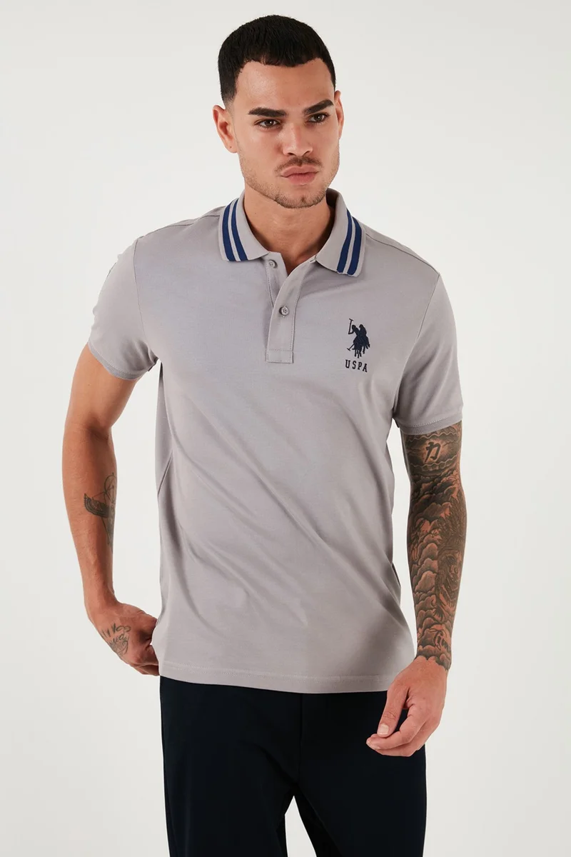 يو اس بولو اسن BASE. Polo Assn.  Cotton Slim Fit Polo Neck T Shirt Men's Polo Neck T Shirt G081GL0111792252