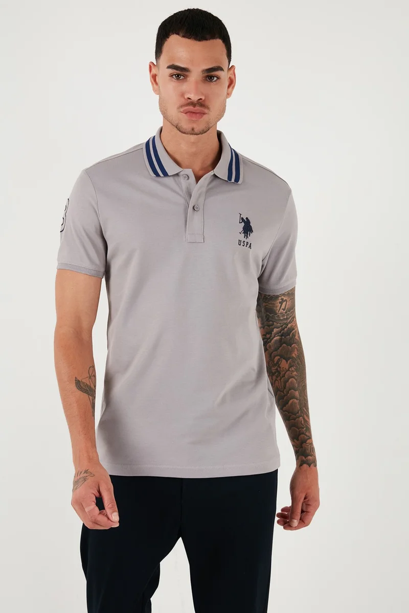 يو اس بولو اسن BASE. Polo Assn.  Cotton Slim Fit Polo Neck T Shirt Men's Polo Neck T Shirt G081GL0111792252