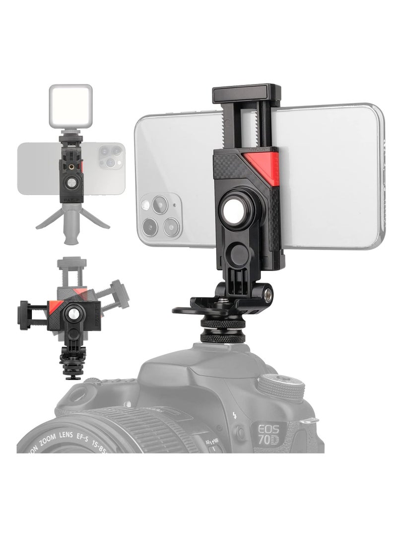 Universal Phone Tripod Mount Adapter with Hot Shoe Holder, 360° Rotatable for Camera, Ring Light, and Microphone - Ideal for Vlogging, Live Streaming, and Photography. - Image 1