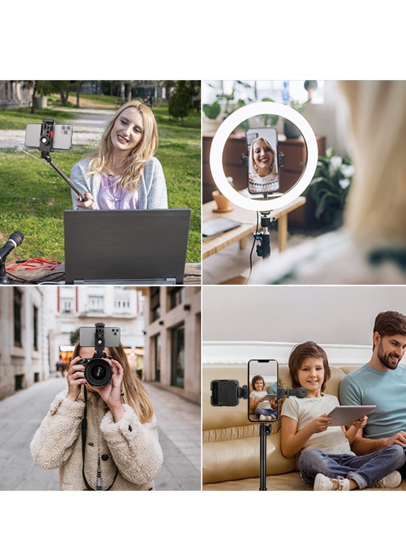 Universal Phone Tripod Mount Adapter with Hot Shoe Holder, 360° Rotatable for Camera, Ring Light, and Microphone - Ideal for Vlogging, Live Streaming, and Photography. - Image 2