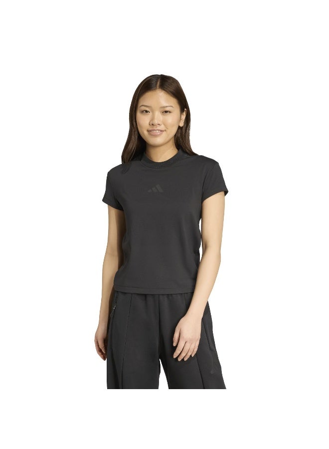 Adidas W Z.N.E. Bb Tee Black Training T-Shirts For Women L - Image 2