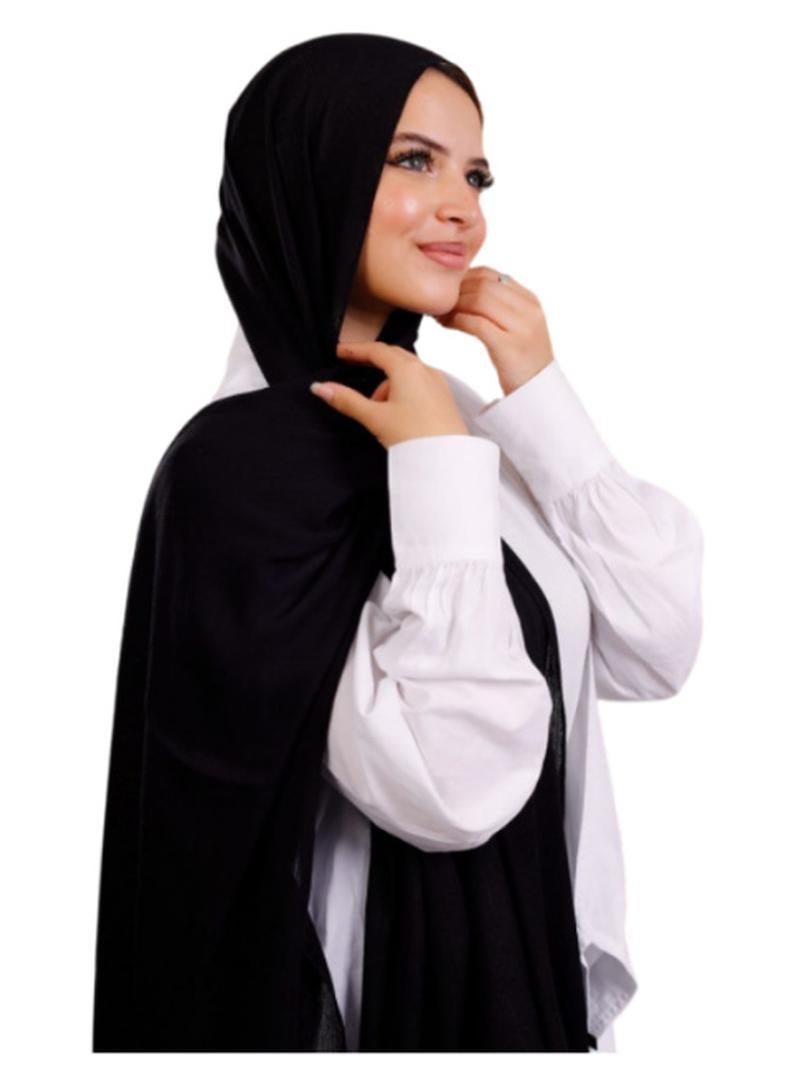 Plain Modal Shawl 100% Cotton | Size 2 m x 75 cm | Soft and light material for veiled women - Multiple colors - Image 1