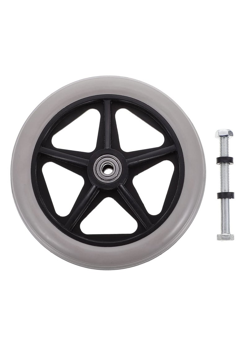 Captaintech 6 Inch Solid Black Caster Wheel Replacement Parts for Wheelchairs Rollators Walkers Disabled Anti-Slip Rubber Wheels Wheelchair Accessory Harness -for Automotive Truck RV Boat Motorcycle  - Image 4