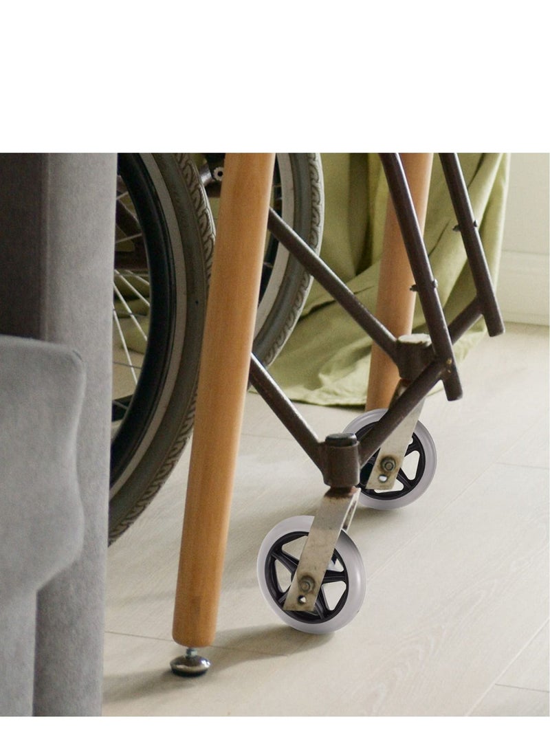 6 Inch Solid Black Caster Wheel Replacement Parts for Wheelchairs Rollators Walkers Disabled Anti-Slip Rubber Wheels Wheelchair Accessory Harness -for Automotive Truck RV Boat Motorcycle