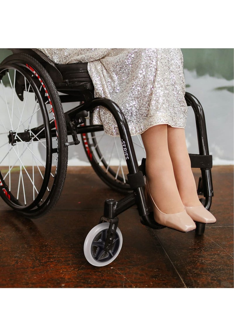 6 Inch Solid Black Caster Wheel Replacement Parts for Wheelchairs Rollators Walkers Disabled Anti-Slip Rubber Wheels Wheelchair Accessory Harness -for Automotive Truck RV Boat Motorcycle
