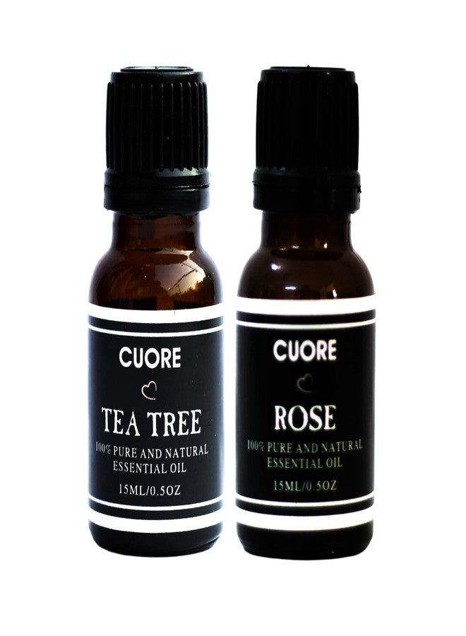 Cuore 100% Organic and Natural Teatree Rose Essential Oil For all Skin Types Combo - Image 2