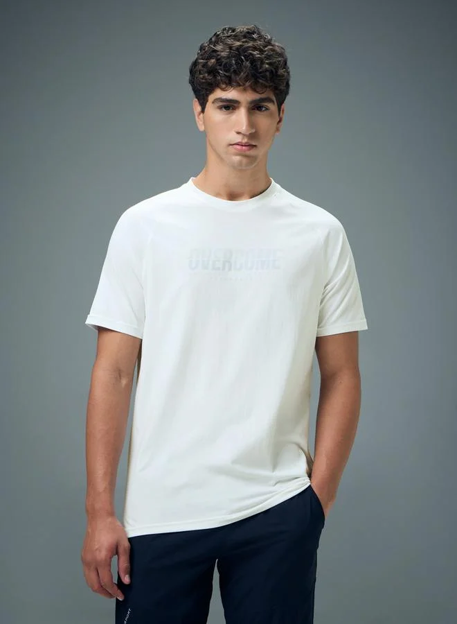 Technosport Technosport Men Typography Print Slim Fit T-Shirt