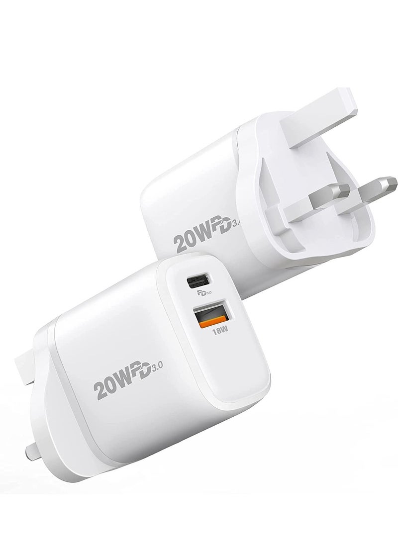Phone Planet - 18W USB Fast Wall Charger Adapter Compatible with Apple iPhone 12/Pro/Max/Mini/SE/11/X XS, iPad Air/Pro, Galaxy S20/Note20/10, HUAWEI P40 White - Image 1