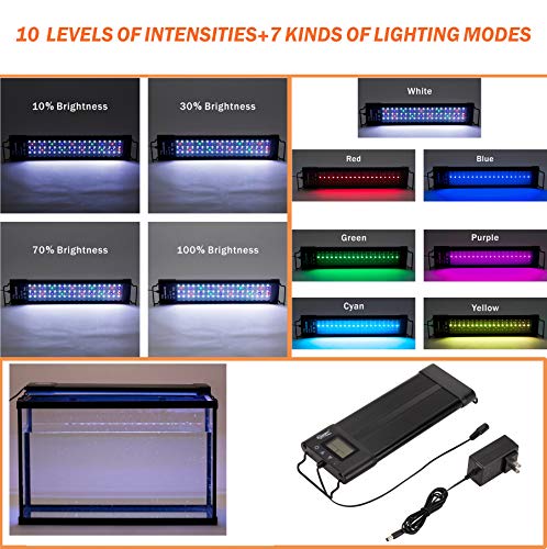 hygger Auto On Off LED Small Aquarium Light 1217 Inches Dimmable 7 Colors Full Spectrum Fish Tank Light Fixture for Freshwater Planted Tank Build in Timer Daylight Moonlight DIY Mode - Image 3