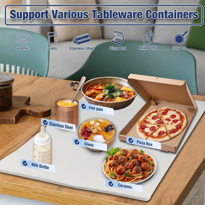 Descaler Electric Heating Tray Food Warmer Mat Large Silicone Foldable Full Surface Warming Tray with 3 Adjustable Temperature Time for Buffets Parties  - Image 2