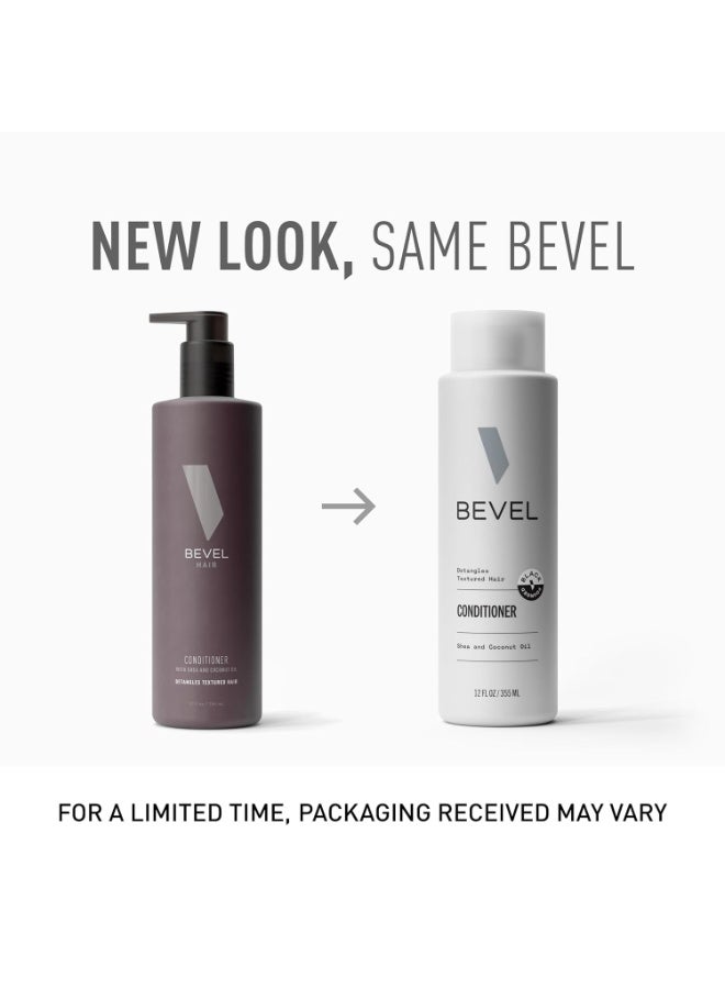 Bevel Bevel Hair Conditioner for Men with Coconut Oil and Shea Butter, Sulfate Free Conditioner for Textured Hair, Moisturizes, Conditions and Detangles Hair, 12 Oz (Packaging May Vary) - Image 4