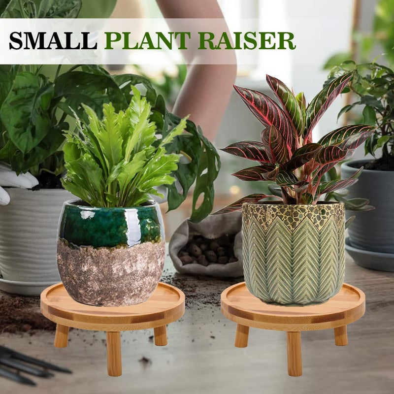 ARTORA Mid Century Modern Plant Stand, Wood Indoor Plant Holder Succulents Plant Pot Raiser Decorative Corner Planter Stand for Small to Medium Plants (Natural 2PCS) - Image 2