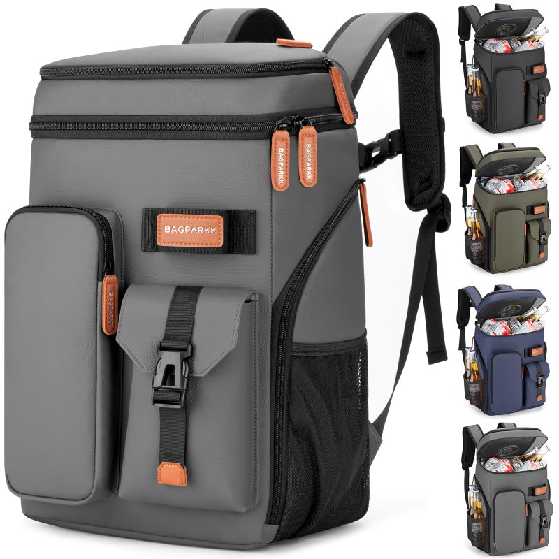 BAGPARKK Insulated Cooler Backpack,33 Cans Multifunctional Double Deck Leakproof Cooler Bag with Sternum Strap,Large Capacity Lightweight Travel Camping Beach Backpack Cooler Ice Chest for Men Women - Image 1