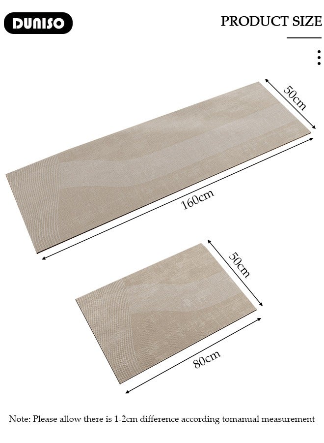DUNISO Diatom Mud Bath Mat Set Bathroom Kitchen Rug Mat Extra Soft and Absorbent Bath Rugs Non-Slip Quick Drying Floor Bath Tub Mat for Bathroom Floor Tub and Shower 50*80CM+50*160CM  - Image 4