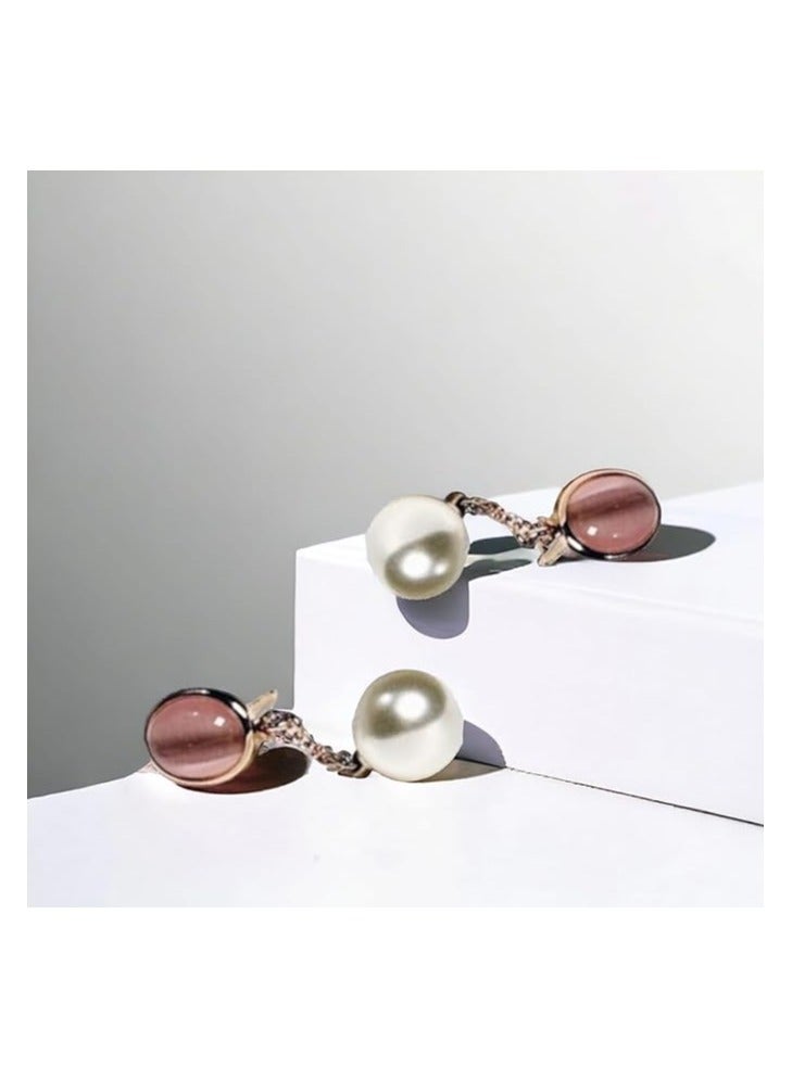 بونكا حلق أنيق من بونكا حلق حجر الكوارتز الدخاني - Image 4