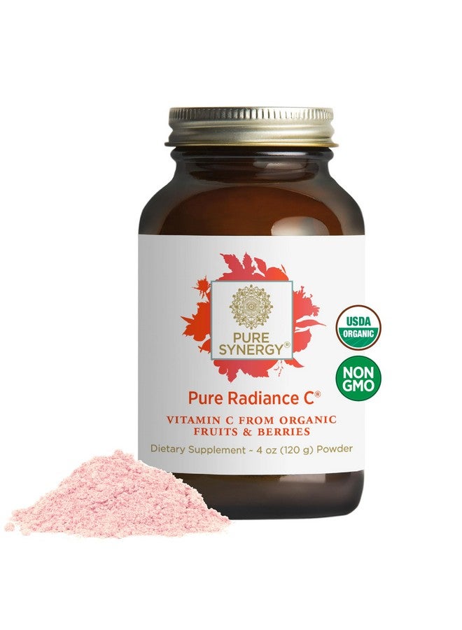 بيور سينرجي مسحوق فيتامين سي العضوي Pure Synergy Pure Radiance C | 100% طبيعي، غذاء كامل، مكمل غذائي غير معدّل وراثيًا مع مستخلص الكامو كامو | لدعم المناعة والكولاجين (مسحوق 4 أونصة) - Image 1