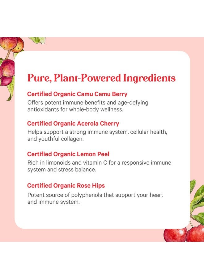 بيور سينرجي مسحوق فيتامين سي العضوي Pure Synergy Pure Radiance C | 100% طبيعي، غذاء كامل، مكمل غذائي غير معدّل وراثيًا مع مستخلص الكامو كامو | لدعم المناعة والكولاجين (مسحوق 4 أونصة) - Image 2