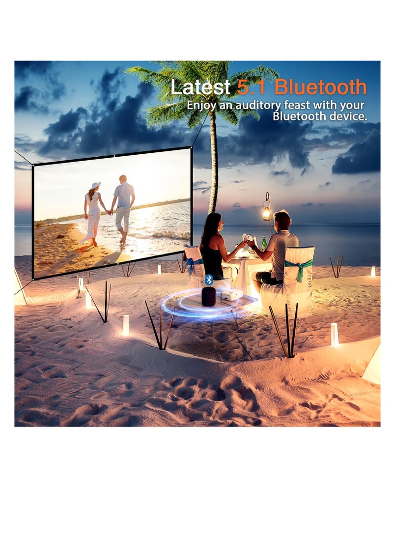 VOPLLS Mini Projector, 1080P Full HD WIFI Bluetooth Video Projector, Portable Outdoor Home Theater Movie Projector, 50% Zoom, Compatible with HDMl, USB, AV, Smartphone/Tablet/Laptop (12000L) - Image 4