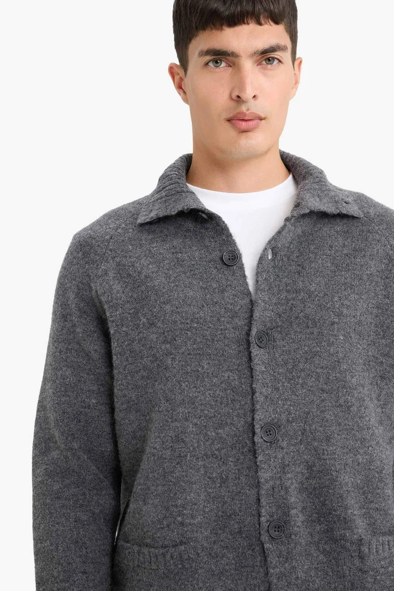 Defacto  Standard Fit Turtleneck Knitwear Cardigan for Men | Best Price UAE