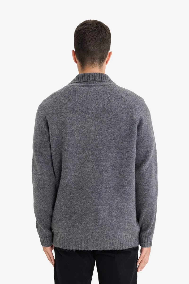 Defacto  Standard Fit Turtleneck Knitwear Cardigan for Men | Best Price UAE