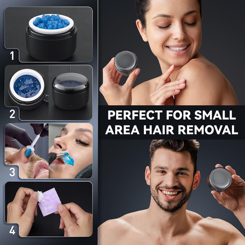 Azang Nose Wax Kit Unisex 100g, USB Fast Heat with Smart Constant Temp, 12 Nose Hair Sticks & 3 Silicone Pots - Image 3