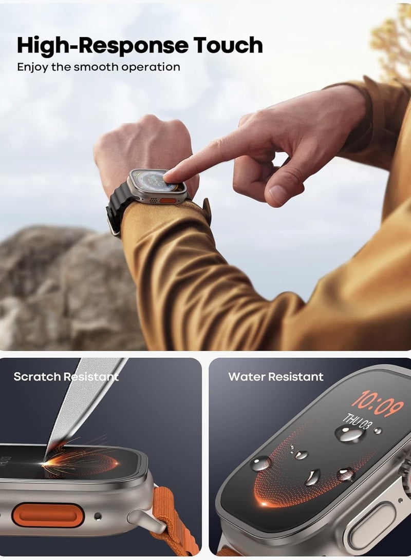 Titanium Screen Protector for Apple Watch Ultra 1/2 49mm It IsTempered Glass Protector with Aluminum Alloy Frame with Sensitive Touch for iWatch Ultra/Ultra 2 - Image 3