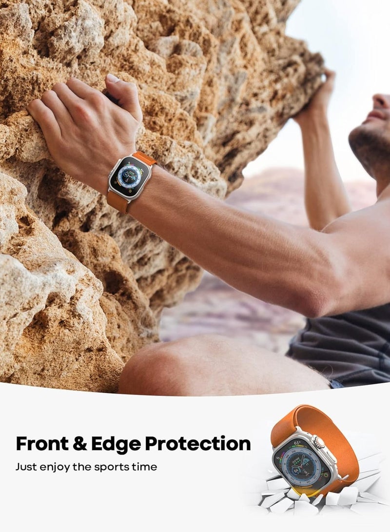 Titanium Screen Protector for Apple Watch Ultra 1/2 49mm It IsTempered Glass Protector with Aluminum Alloy Frame with Sensitive Touch for iWatch Ultra/Ultra 2 - Image 4