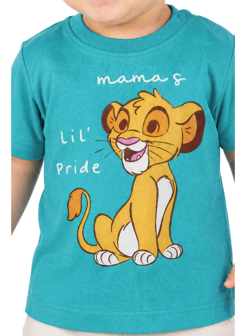 Disney  Disney The Lion King Simba "Mama's Lil' Pride" Graphic T-Shirt for Baby Boys | Character Print Casual Crew Neck for Men | Best Price UAE