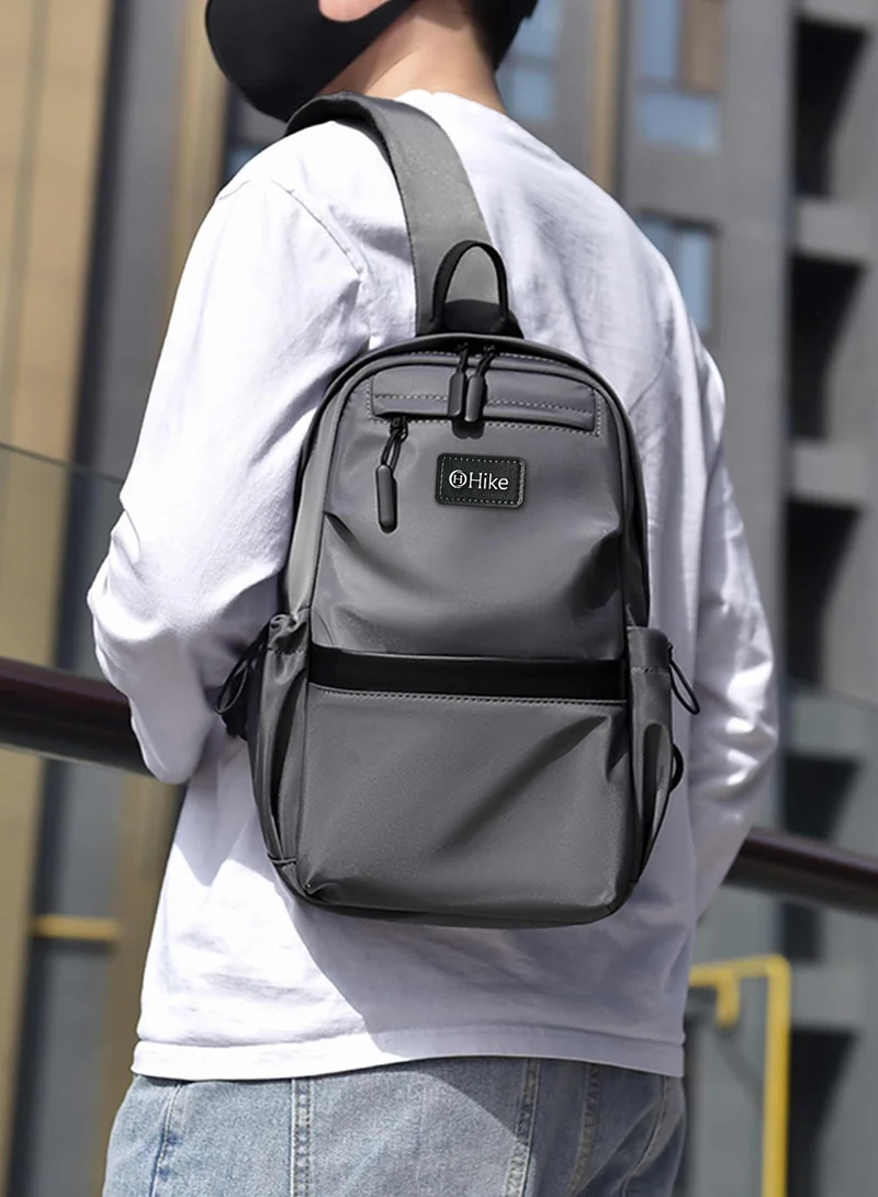 هايك Hike Unisex Sling Bag Water Resistant Anti-Theft Unisex Shoulder bag for Travel Business Shopping College Outdoor, HK3307- GREY
