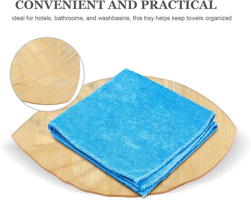 Hotel Towel Tray Set 2pcs Leaf Shape Plastic Hand Towel Holder Water Absorbing Bathroom Countertop Tray and Bath Accessories - Image 3