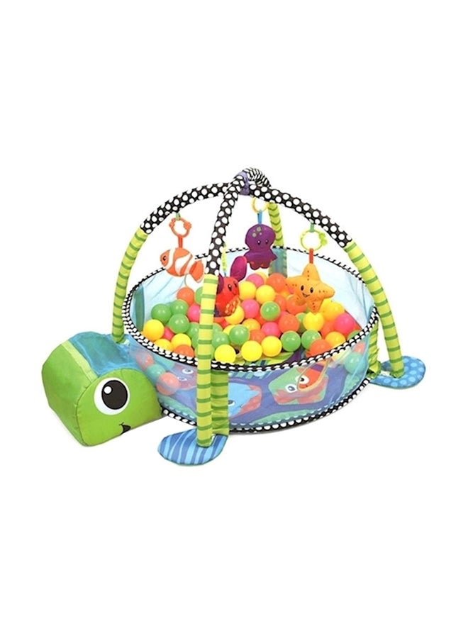Baby Grow-With-Me Activity Gym, 30 Ball Pit Cotton Cute Turtle And Sea Pals - Image 1