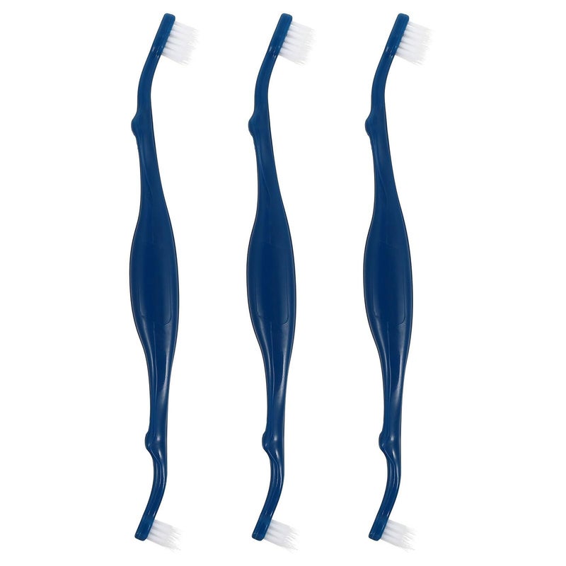 3 Pack Dual Head Dog Toothbrush Small Soft Bristles Ergonomic Anti Slip Handle Pet Oral Care for Mild Teeth Cleaning And Gum Health Check - Image 2