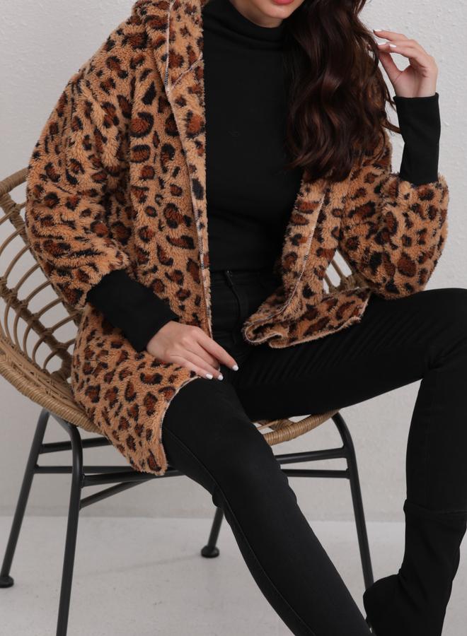 تايك تو جاكيت فليس بطبعة ليوبارد - Image 5