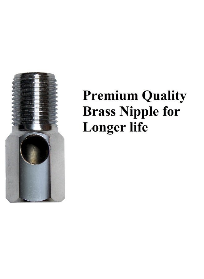 IONIX Brass inlet valve full set with Pipe and Teflon for Ro water purifier,Rust Free long life, Connects to 1/4 pipe, Complete Set, Silver - Image 2