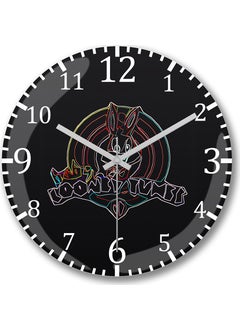 Print Shop Baby Looney Tunes Neon Wall Clock Curved Real Glass