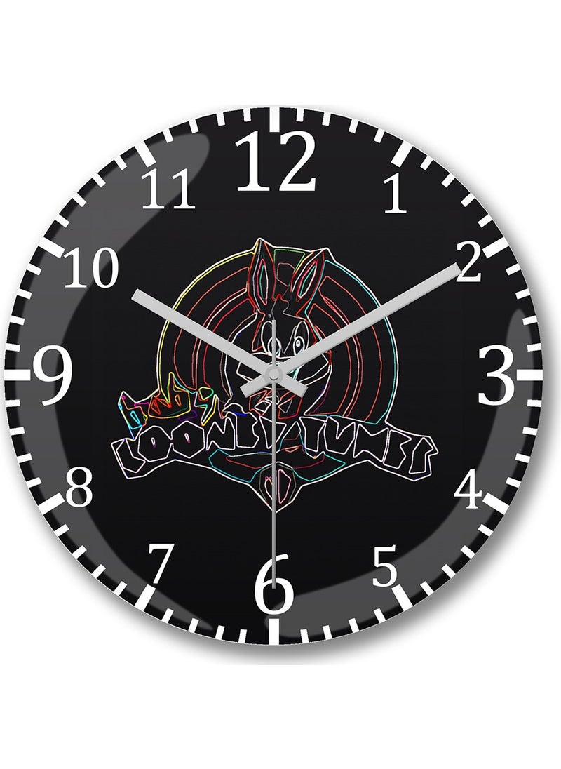 Baskı Dükkanı - Print Shop Baby Looney Tunes Neon Wall Clock Curved Real Glass - Image 1