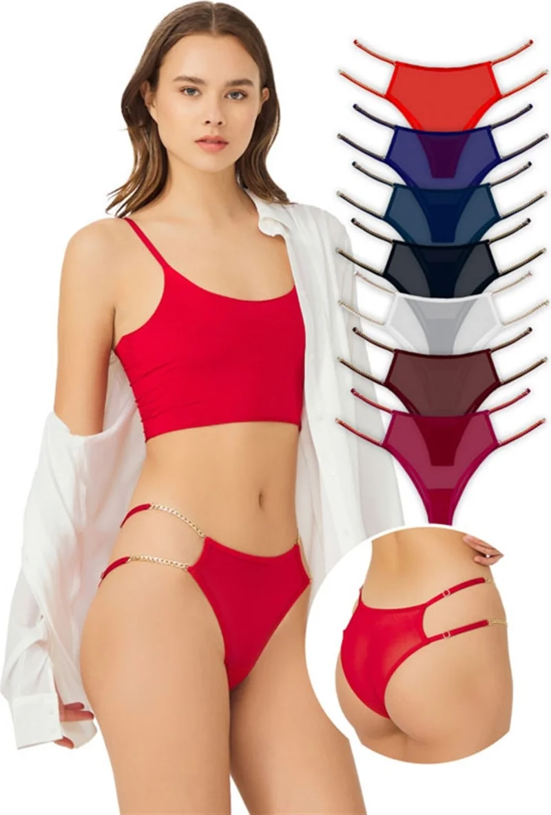 كوتن هيل Tulle Adjustable Elastic Women's Brazilian Panties 7 Pack