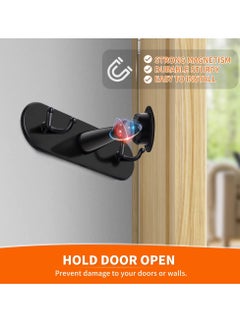 Y&D SYOSI Multifunctional Magnetic Door Stop, Stop with Coat Hook Double-Sided Adhesive Tape Wall Mounted No Drilling  - Image 2
