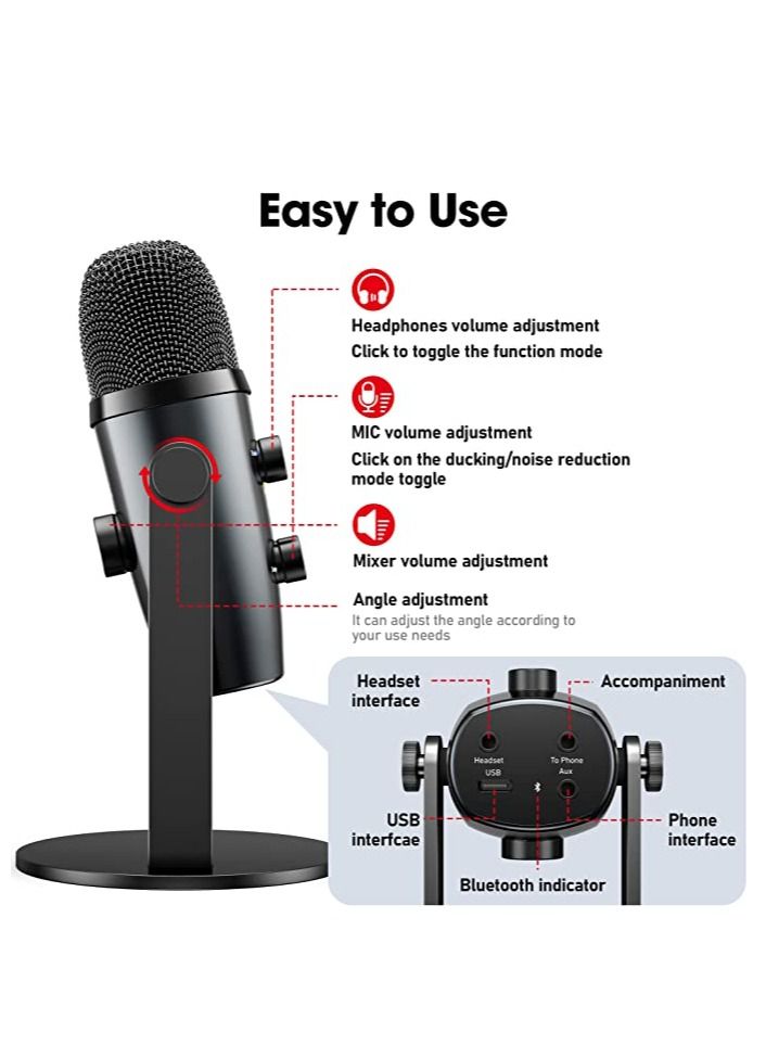 Jmary PW10 Professional Metal Voice Recording Usb Condenser Studio And Podcast Recording Gaming Microphones - Image 4