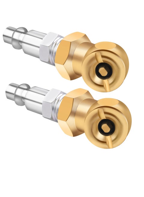 2 Pack Ball Foot Air Chuck with Clip, 1/4'' FNPT Closed Flow Air Chuck Made of Brass for Inflator Gauge Compressor Accessories, with Tape for Inflator Gauge Compressor Accessories
